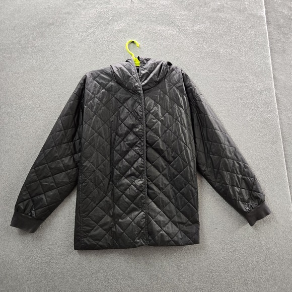 Eileen Fisher Jackets & Blazers - Eileen Fisher Women Jacket XL Black Quilted Hooded Organic Cotton